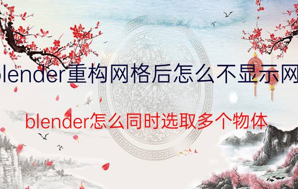 blender重构网格后怎么不显示网格 blender怎么同时选取多个物体？